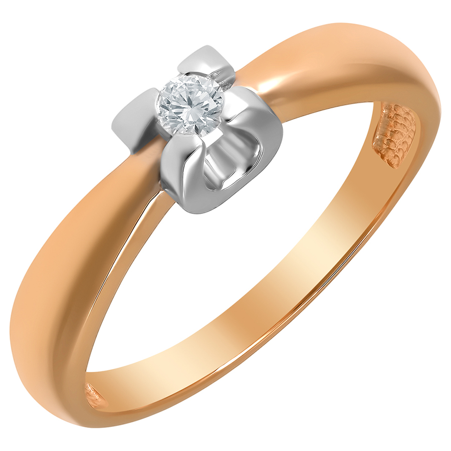 Кольцо, золото, бриллиант, 1-208-10